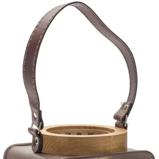 HomeRoots 7" Natural And Brown Distressed Lattice Iron And Wood Tabletop Lantern Candle Holder image {4}