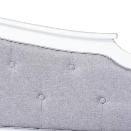 Twin Marlie Upholstered Daybed with Trundle Gray/White - Baxton Studio image {2}