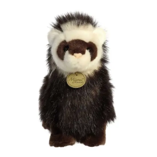 Aurora Medium Ferret Miyoni Realistic Stuffed Animal Brown 10" image {1}