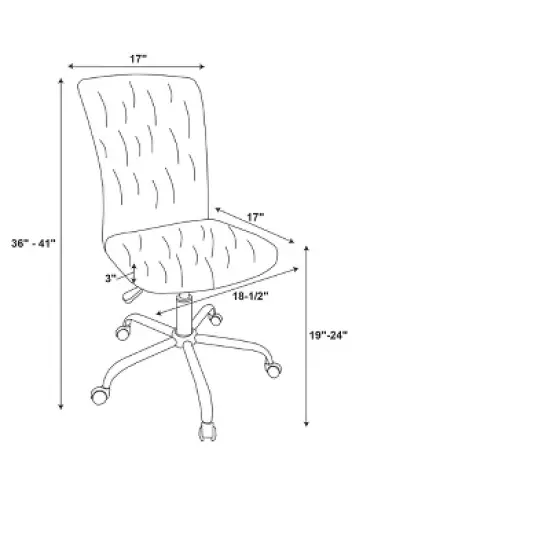 Faux Flokati Armless Office Chair - Linon image {9}