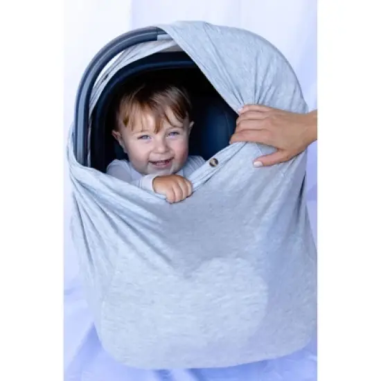 Snuggle Shield LUXE Protection Rayon from Bamboo Multi Use Antimicrobial Air Filtering Infant Car Seat/Nursing Cover - Gray image {5}