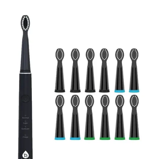 USB Rechargeable Sonic toothbrush with 12 Brush Heads image {1}