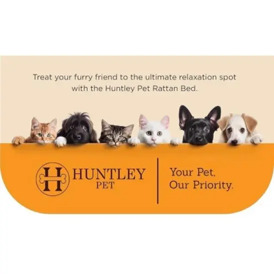 Huntley Pet Rattan Cat Bed Condo, Elevated with Round cushion image {10}