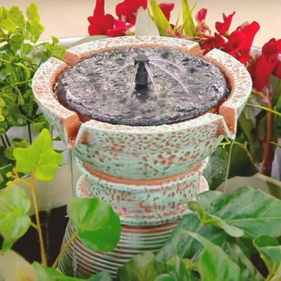 12.75" Pisa Instant Cordless Fountain Patina Copper - Bernini image {6}