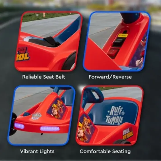 Paw Patrol 12V Electric Go Kart for Kids with Lights, Remote Control, Seat Belt, Rechargeable Battery, Durable Ride-On Toy for Ages 3-6 image {4}