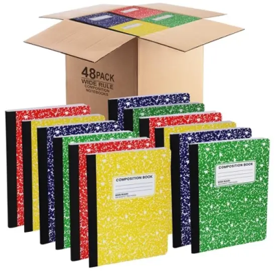 Manaloom Wide Ruled Composition Notebooks &ndash; 100 Sheets, 9.75" x 7.5", Sewn Binding &ndash; Durable Colorful Notebooks for School, Work, Journaling image {8}