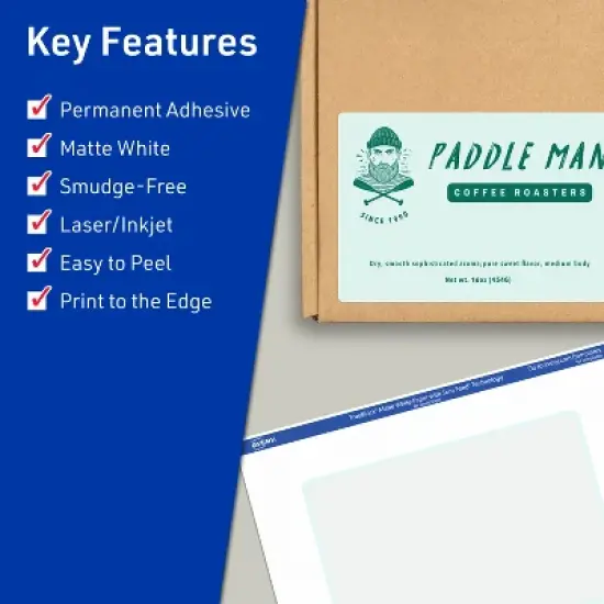 Avery TrueBlock Matte White Paper Labels,  4" x 5" Rectangle image {1}