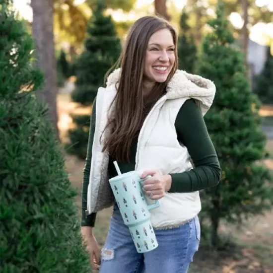 Simple Modern 40oz Trek Nutcracker Straw Tumbler: Stainless Steel, Dishwasher-Safe, Cold Beverages, All Ages, Blue image {1}