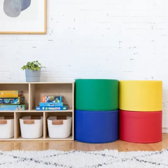 ECR4Kids SoftZone Round Foam Ottoman, Flexible Seating, 12in Seat Height, 4-Piece image {9}