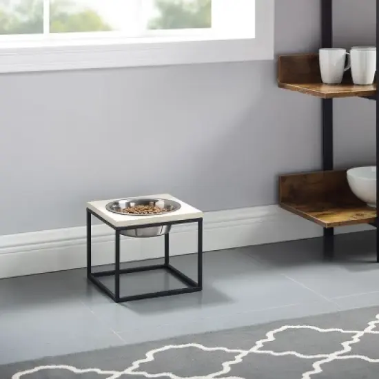Sam's Pets Dan Single Wood and Stainless Steel Pet Bowl image {2}