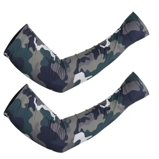Unique Bargains Basketball Sports Camouflage Cooling Arm Elbow Compression Sleeve Green Gray Blue 1 Pair image {6}