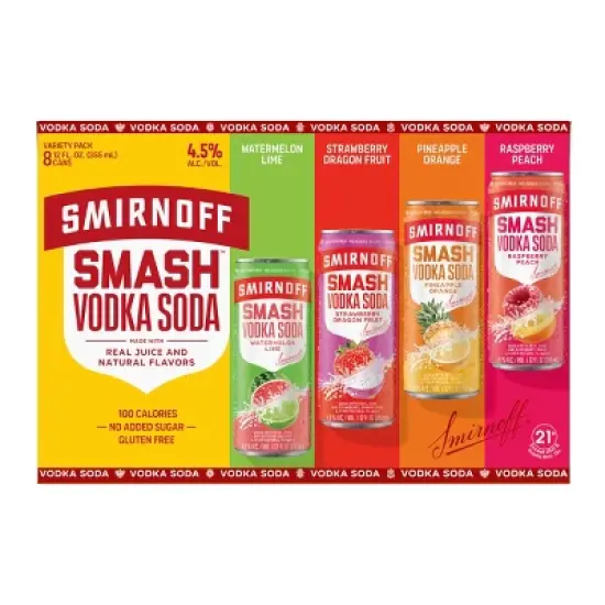 Smirnoff Smash Vodka Soda Variety - 8pk/355ml Cans image {7}