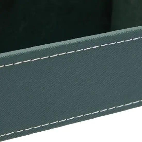 5 Compartment Faux Leather Valet Catchall Tray Organizer for Wallet, Keys, Phone - 10 x 7.3 x 2 in image {5}