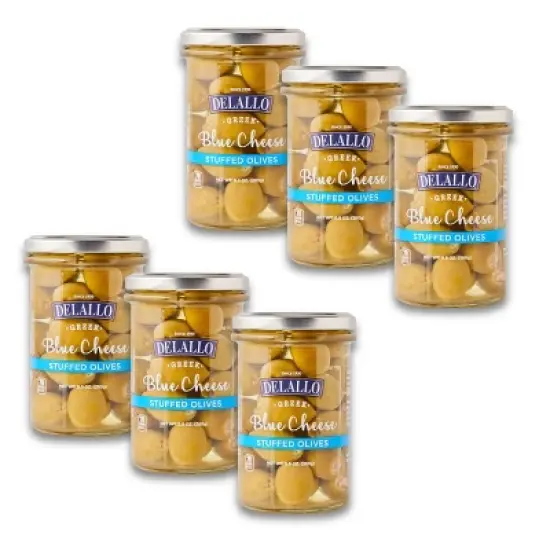 DeLallo Blue Cheese-Stuffed Green Olives, 9.9 oz Jar, (6 Pack) image {7}