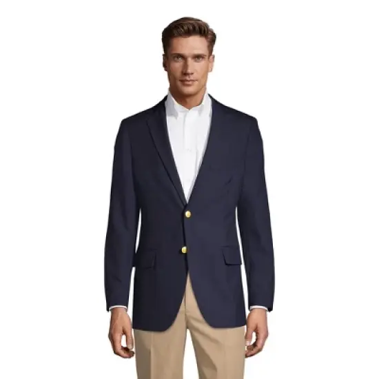 Lands' End School Uniform Men's Tailored Fit Hopsack Blazer image {2}