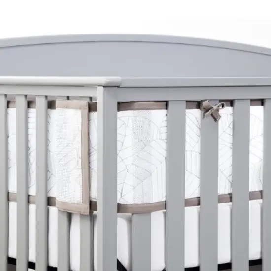 BreathableBaby Breathable Mesh Crib Liner - Deluxe Embroidered Collection - Woodland Leaves image {3}