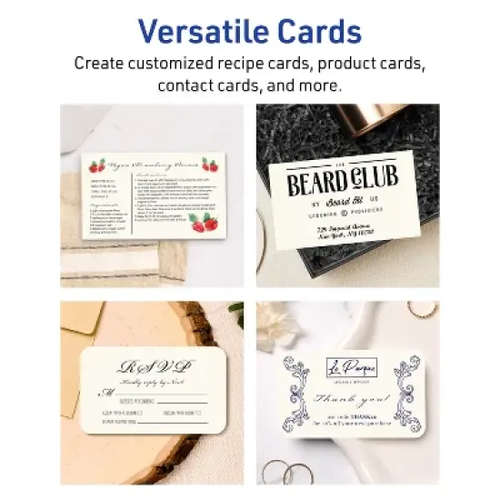 Avery Printable Cards with Rounded Corners, 3" x 5", Matte Ivory, 30ct image {2}