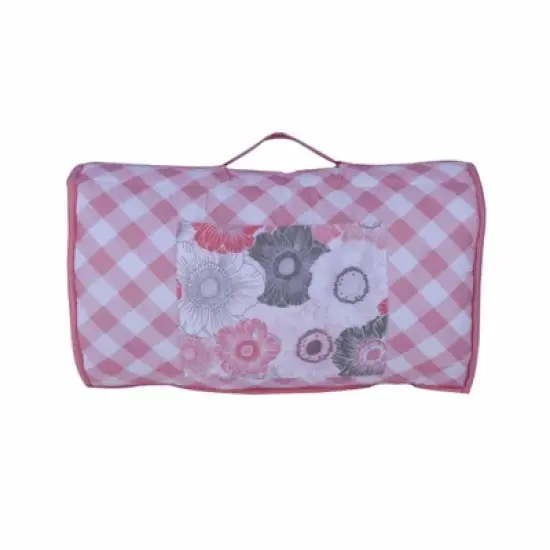 Bacati - Watercolors Floral Coral Gray Toddler Nap Mat image {1}