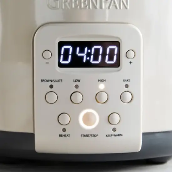 GreenPan 4qt Slow Cooker with Browning Macadamia Nut image {4}