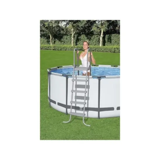 Bestway: 52" Steel Above Ground Swimming Pool Ladder No-Slip Steps image {2}