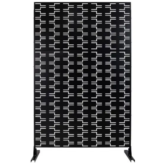 CAVINAS Patio Decorative Screen Metal Fence Privacy Screen with Rectangular Pattern for Outside and Garden, 76" H&times;48" W image {4}