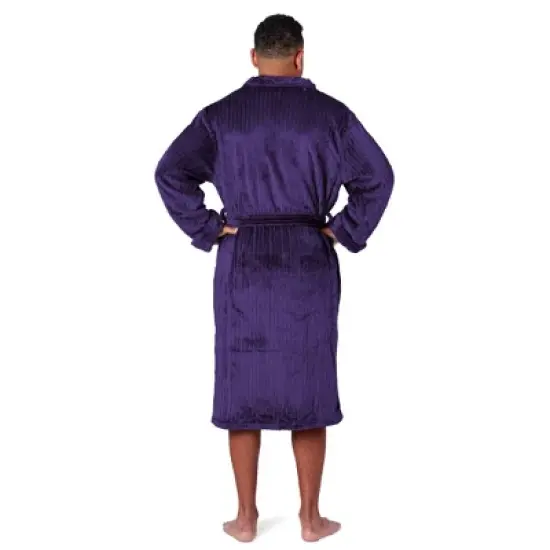 NBA Los Angeles Lakers Ribbed Robe: Midweight Polyester, Loose Fit, Front Tie image {1}
