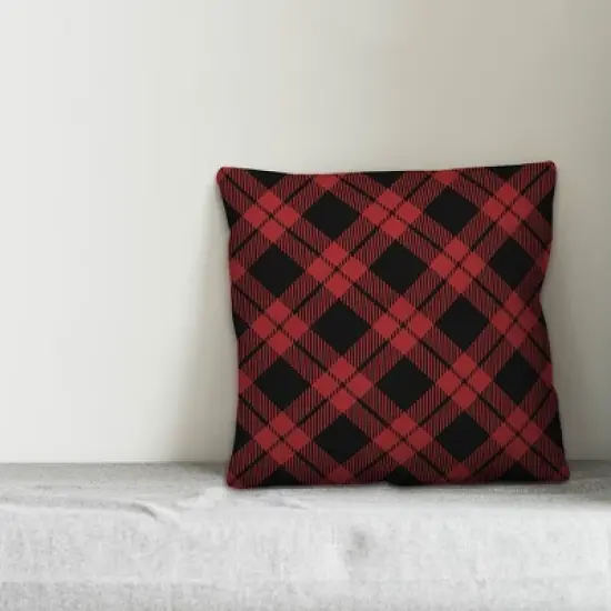 Creative Products Red and Black Plaid 18x18 Indoor / Outdoor Pillow image {2}