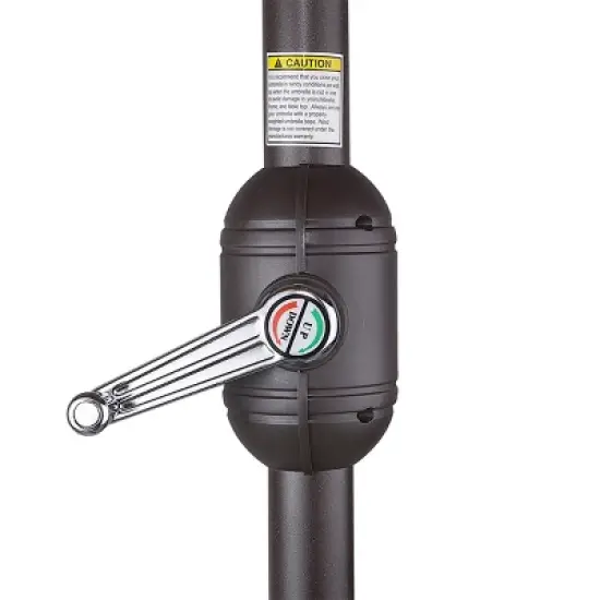 Half Round Patio Umbrella with Easy Crank &ndash; Compact 9ft Semicircle Outdoor Shade Canopy for Balcony, Porch, or Deck by Nature Spring (Blue) image {2}