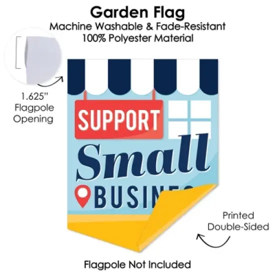 Big Dot of Happiness Support Small Business - Outdoor Home Decorations - Double-Sided Thank You Garden Flag - 12 x 15.25 inches image {2}