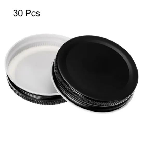 Unique Bargains Leak Proof Regular Mouth Tin Plate Mason Jar Lids 30 Pcs image {2}