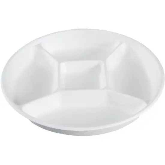 5 Compartment Round Biodegradable Divided Plates - Pack of 125 - Rani Brand Authentic Indian Products image {8}