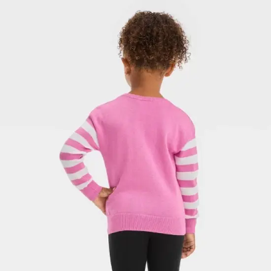 Toddler Girls' The Grinch Knitted Pullover Sweater - Pink image {1}