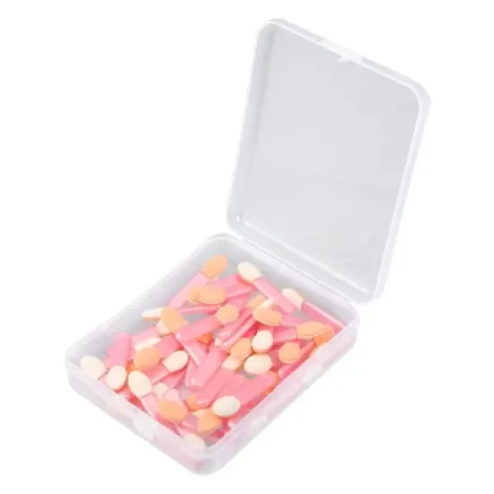 Unique Bargains Dual Sides EyeShadow Makeup Applicators Short Sponge Brushes Pink White 50 Pcs image {5}