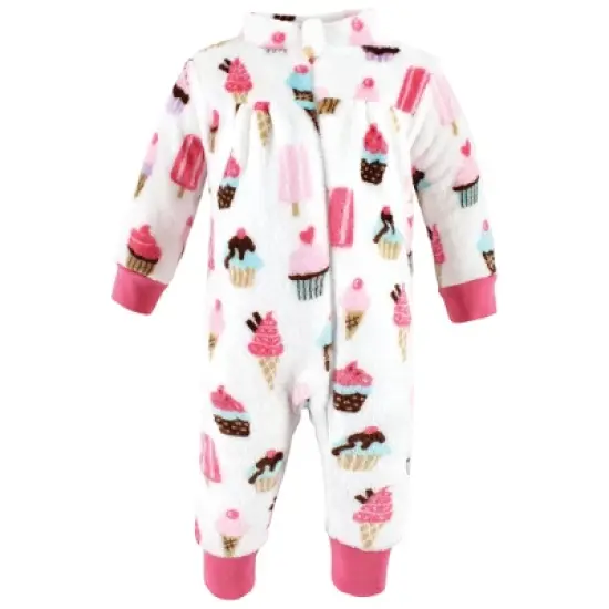 Hudson Baby Infant Girl Plush Jumpsuits, Ice Cream image {2}