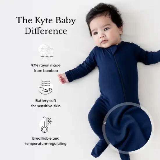 Kyte Baby Zippered Footie in Navy image {2}