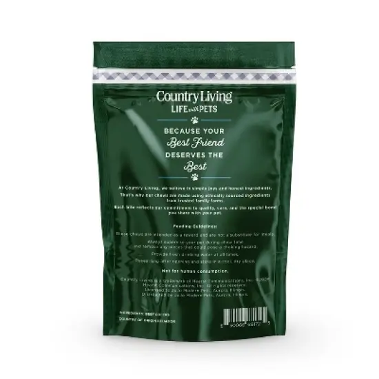 Country Living 4&rdquo; x 4&rdquo; Beef Cheek Chip Dog Treats &ndash; Chicken Flavor &ndash; 5 Count Bag &ndash; All-Natural, High-Protein, Long-Lasting Dog Chews image {2}