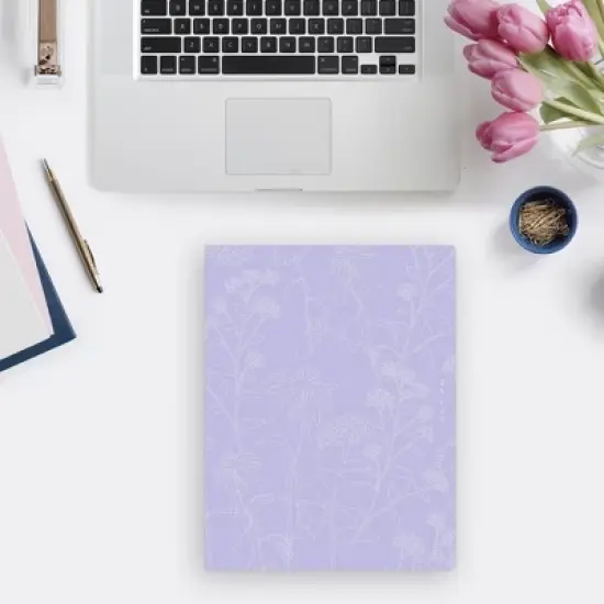 Blue Sky 8.5"x11" Green Earth 2025-2026 Monthly Stapled Planner (2 Year) Textured Lavender Floral image {1}