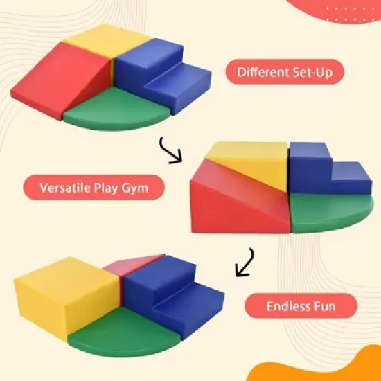 4-Piece Set Climbing Toys for Toddlers 1-3 and Climb Foam Play Set Babies Foam Blocks Toddler Climbing Toys for Crawling Climbing and Sliding image {2}