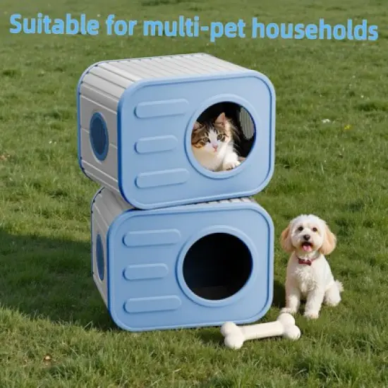 Dolonm  Small Indoor Cat House with Double Ventilation, Easy-Clean & Waterproof Pet Carrier for Home, Safe Space for Kittens & Multi-Cat Families image {8}