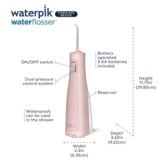 Waterpik Cordless Revive Portable Battery Operated Water Flosser image {4}
