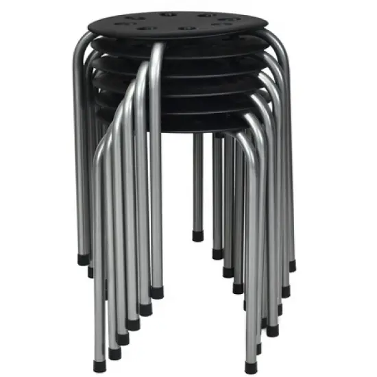 Costway Set of 6 Portable Plastic Stack Stools Backless Classroom Seating image {12}