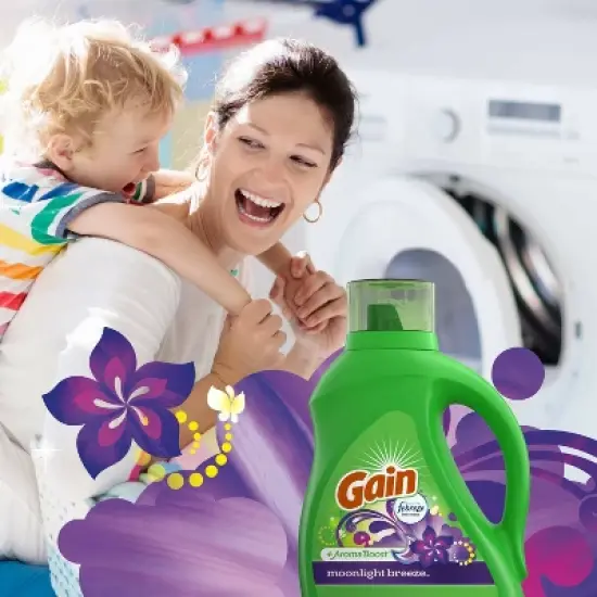 Gain + Aroma Boost Moonlight Breeze Scent HE Compatible Liquid Laundry Detergent image {8}