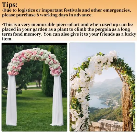 Artloge 8.5Ft Heavy Duty Metal Wedding Arch Trellis Backdrop Balloon Archway Decor Stand with Sturdy Base for Party Ceremony Climbing Plant Garden image {3}