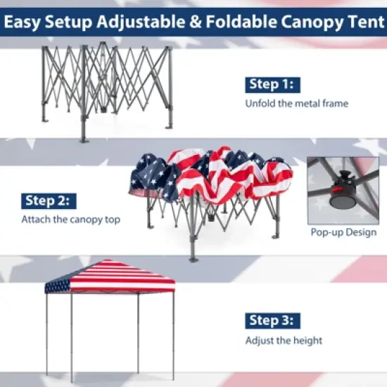 Tangkula Patio 6.6x6.6ft Outdoor Pop-up Canopy Tent UPF 50+ Portable Sun Shelter Pink image {7}