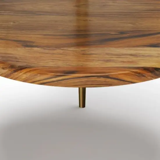 Fleetwood Round Marble and Wood Side Table White/Natural - WyndenHall image {3}