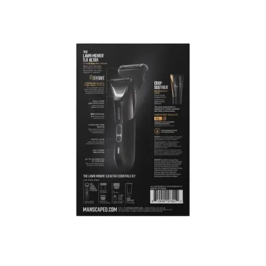 MANSCAPED The Lawn Mower 5.0 Ultra Essentials Kit, SkinSafe Electric Groin and Body Hair Trimmer, Men's Grooming Gift Set image {1}
