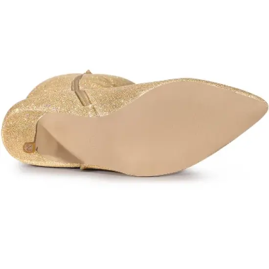 Allegra K Women's Pointy Toe Sparkle Glitter Stiletto Heel Knee High Boots image {4}