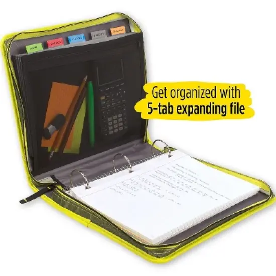 Five Star 2" 3-Ring Zipper Binders D-Ring Assorted Colors (29052) image {3}