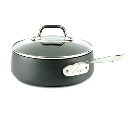 All-Clad 2.5 Quart Nonstick Sauce Pan with Lid, HA1 Hard Anodized Cookware, Black image {10}