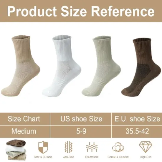 FURNIinspire 4 Pairs Pilates Stockings Toes Home Pilates Socks for Women Non Slip Grippers Yoga Crew Socks Barre, Multicolored, 11.7"*0.39"*0.39" image {2}